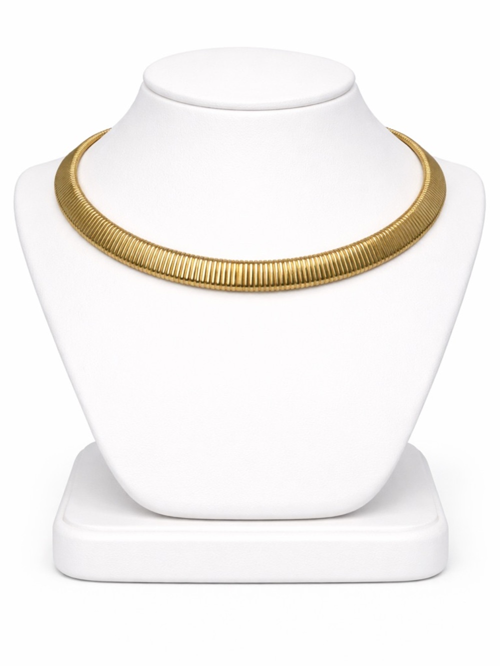 Vintage gold tone stretch choker necklace